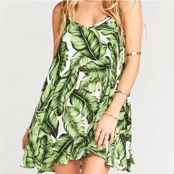 Show Me Your MuMu Dresses & Skirts - SHOW ME YOUR MUMU CIRCUS MINI DRESS IN “FROND OF YOU” PALM LEAF PRINT TRENDY